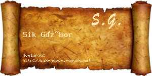 Sik Gábor névjegykártya