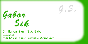 gabor sik business card